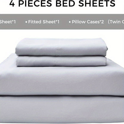 4-Piece Soft Cooling Queen Size Sheets: 14" Deep Pocket, Luxury Hotel-Grade, Shrinkage and Fade Resistant, Easy Care Bed Sheet Set