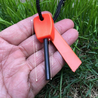 PSK Mini Flint Fire Magnesium Strip - Waterproof Survival Tool for Camping, Hiking, and Emergency Fire Starting - No Power Source Needed