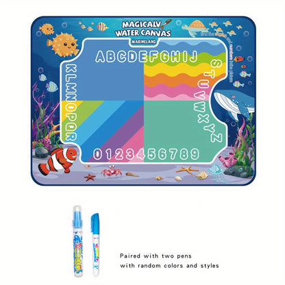 Reusable Magic Doodle Mat and Water Drawing Canvas – Mess-Free Art for Ages 3-8, Washable with Alphabet and Numbers, Portable Creative Toy