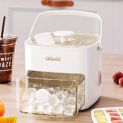 48-Cube Ice Maker with Easy-Press Lid - Large Capacity, Double Layer, Food-Grade Freezer Tray - Ideal for Whiskey and Cocktails, Essential Kitchen Gadget