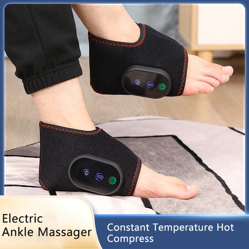 2pcs Heated Ankle Brace with Vibration - USB Rechargeable Foot Heating Pad, 3 Heating Levels and 3 Vibration Modes, Adjustable Foot Massager, Ideal Gift