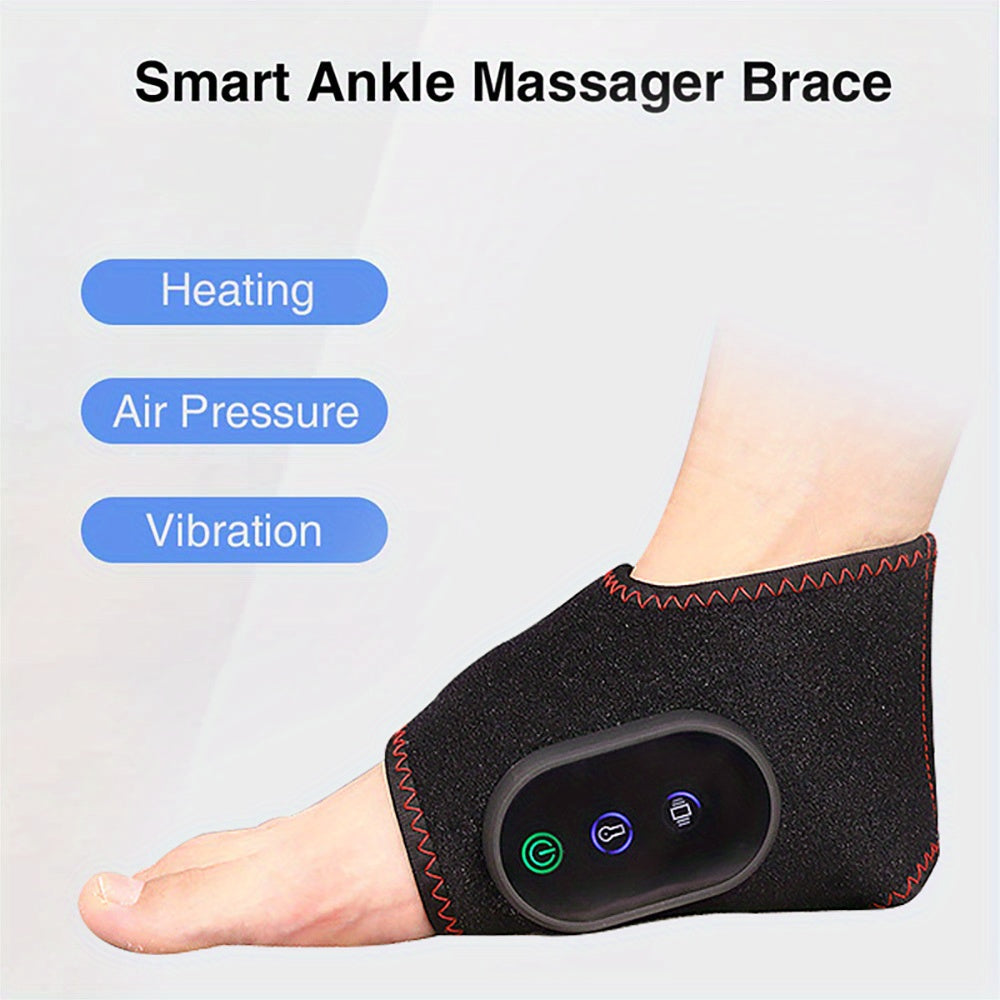 2pcs Heated Ankle Brace with Vibration - USB Rechargeable Foot Heating Pad, 3 Heating Levels and 3 Vibration Modes, Adjustable Foot Massager, Ideal Gift