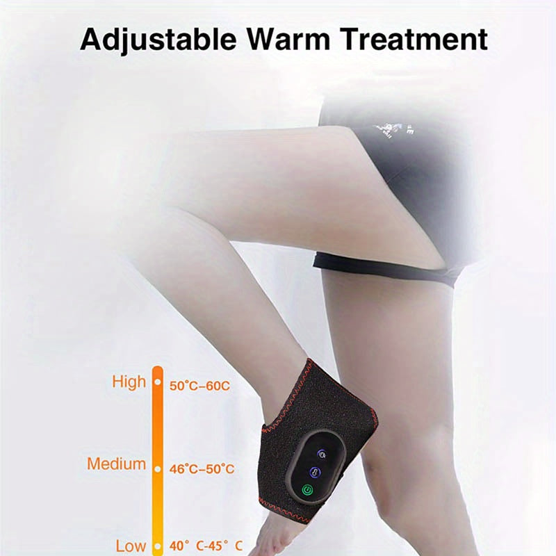 2pcs Heated Ankle Brace with Vibration - USB Rechargeable Foot Heating Pad, 3 Heating Levels and 3 Vibration Modes, Adjustable Foot Massager, Ideal Gift