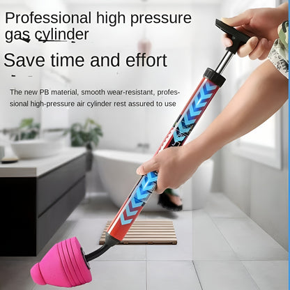 Heavy-Duty Pneumatic Toilet Plunger - High-Pressure Drain Pipe Cleaner with Humanized Pump Design, Rubber Material, Commercial Tool for Toilet, Sink, Pipe Blockage Removal