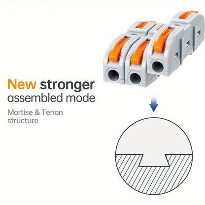 50 Pack Orange Compact Wire Connectors, 1-Conductor Inline Splicing Connectors for 24-12 AWG Circuits