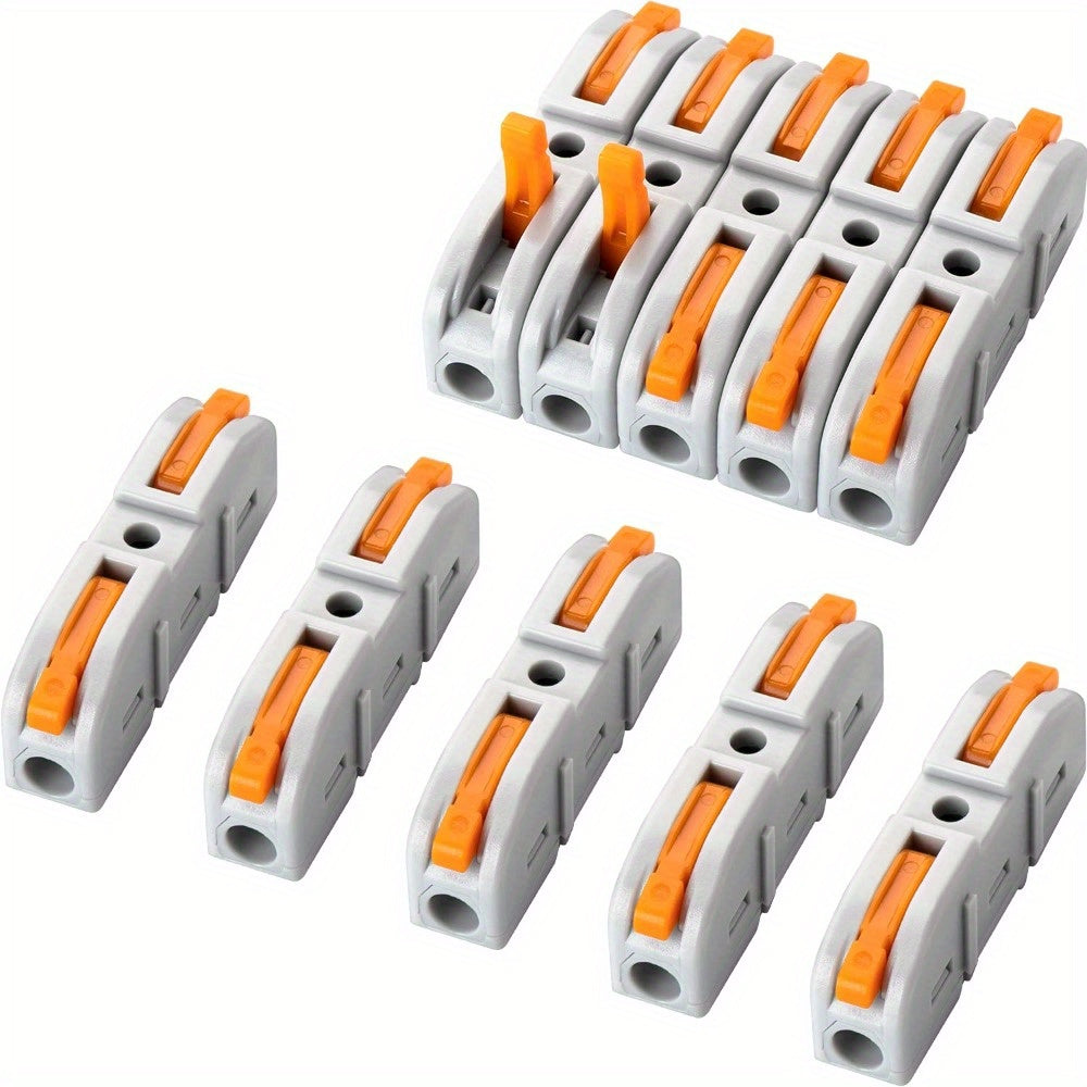 50 Pack Orange Compact Wire Connectors, 1-Conductor Inline Splicing Connectors for 24-12 AWG Circuits