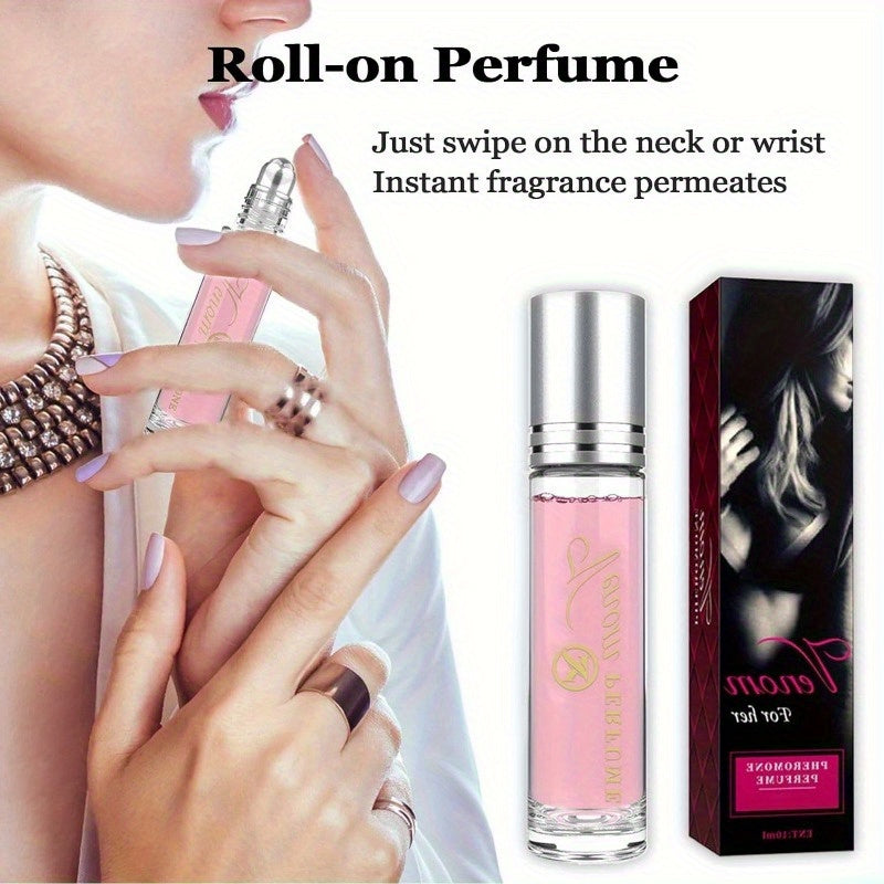 2024 Rose Pheromone Perfume Set for Women - Long-Lasting Roller Fragrance with Essential Oils, Enhances Confidence and Allure