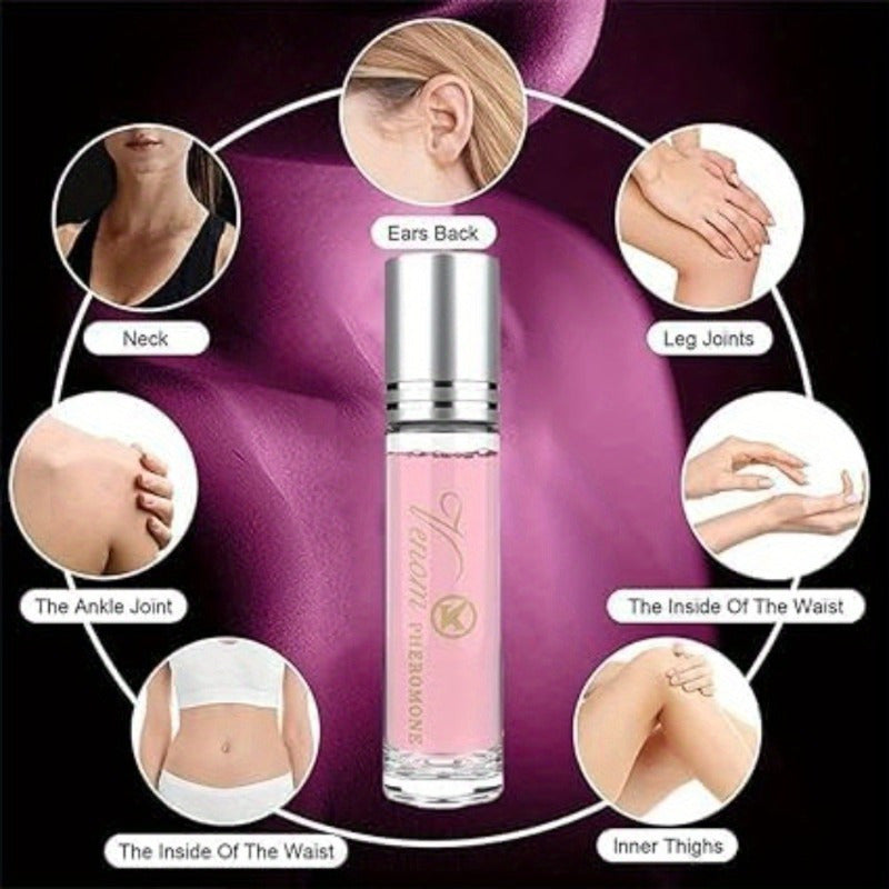 2024 Rose Pheromone Perfume Set for Women - Long-Lasting Roller Fragrance with Essential Oils, Enhances Confidence and Allure