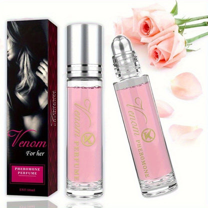 2024 Rose Pheromone Perfume Set for Women - Long-Lasting Roller Fragrance with Essential Oils, Enhances Confidence and Allure