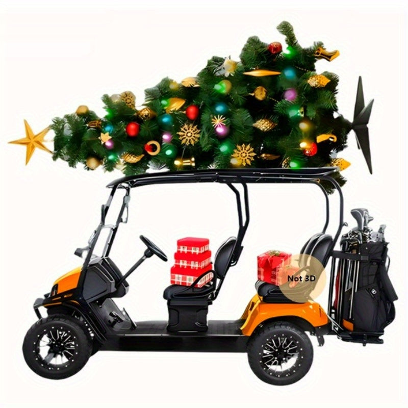 Golf Cart Christmas Ornament - 2D Acrylic, Festive Holiday Decor for Golf Enthusiasts