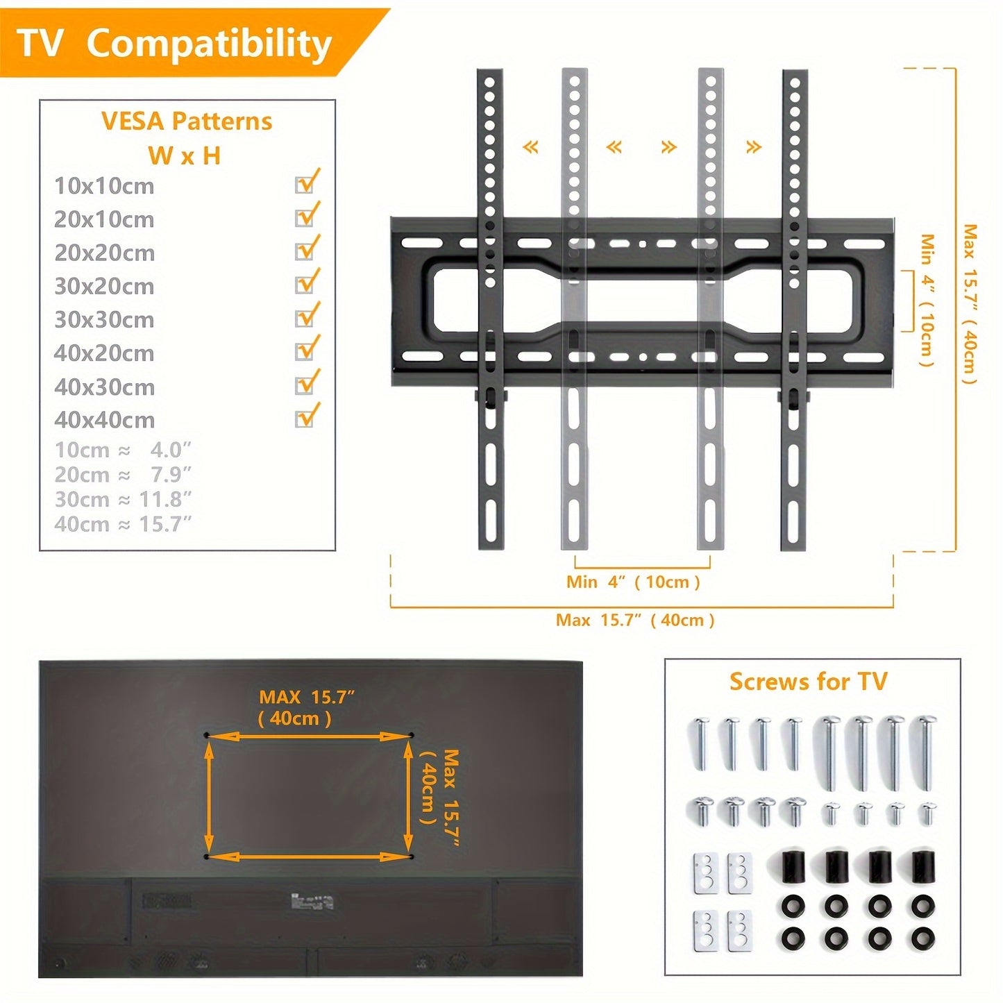 Universal Mobile TV Cart – Adjustable for 23-55 Inch TVs, Mute Wheels, Supports up to 88lbs