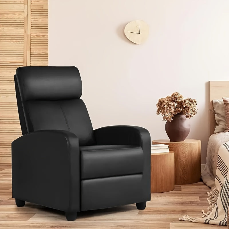 OLIXIS Massage Leather Recliner Chair: Single Sofa with Lumbar Support, Adjustable Backrest & Footrest, Perfect for Living Room and Bedroom