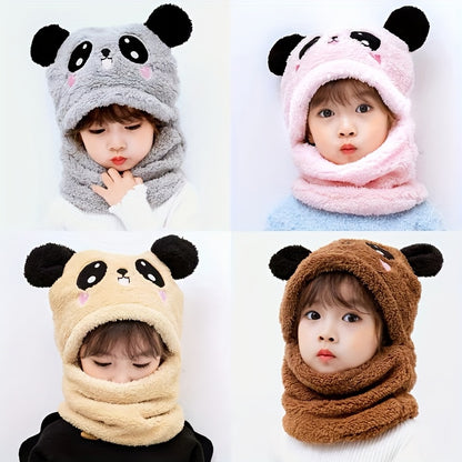 Girl's Autumn Winter Cute Thickened Plush Ear Protection Hat for Babies