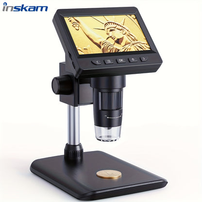 1000X Zoom HD Microscope - 1080P High-Resolution with 8 LED Illumination - Ideal for Educational and Research Image Capture