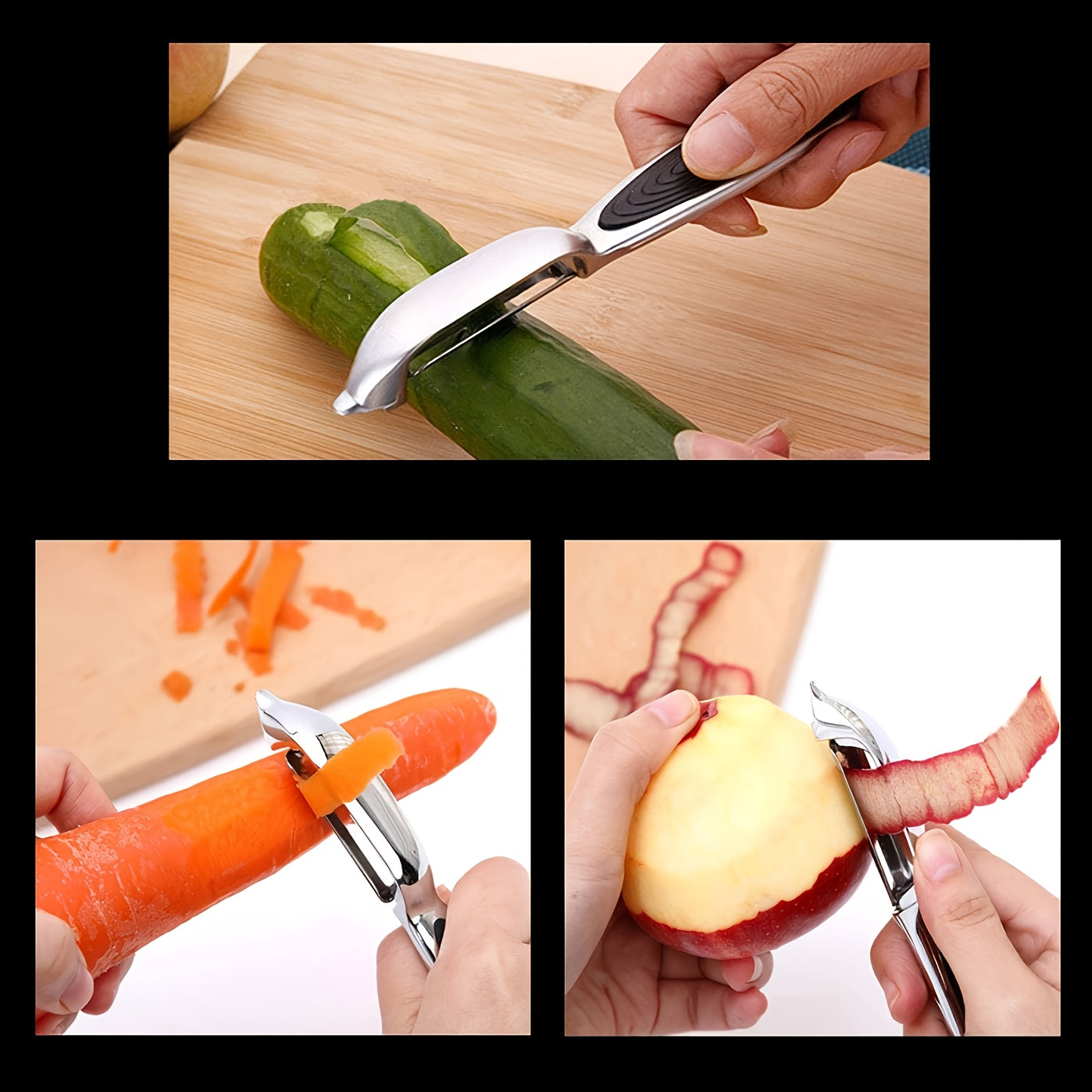 2 Piece Stainless Steel Vegetable and Fruit Peeler Set - Non-Slip Handle, Sharp Blade for Easy, Precise Peeling, Essential Kitchen Accessories