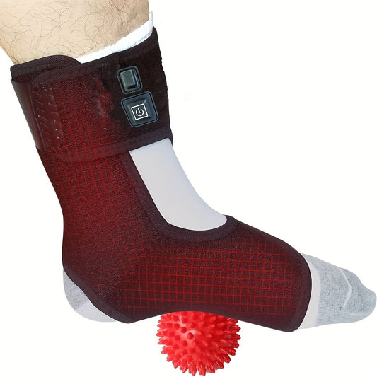 Heated Achilles Tendonitis Foot Ankle Wrap - Moist Heat Pad with 3-Level Controller for Injuries, Strains, and Torn Tendons