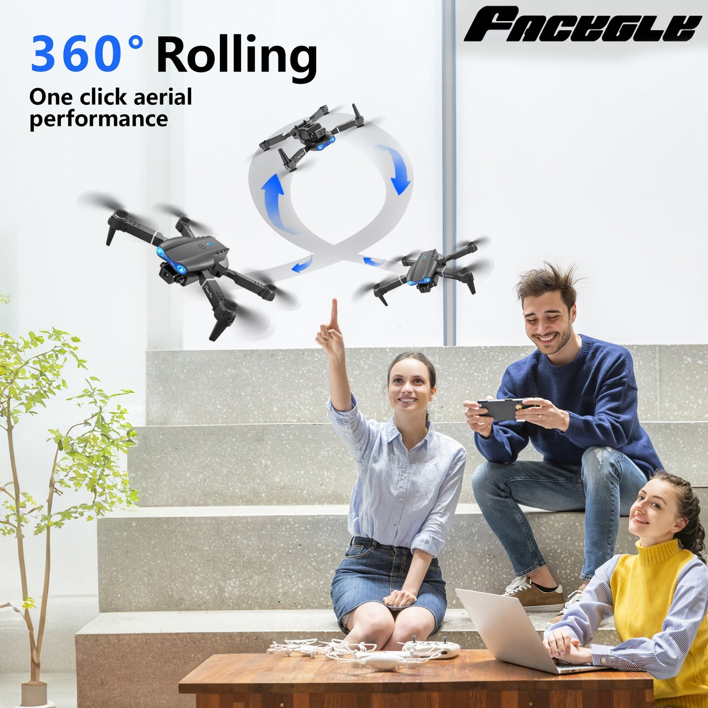 E99 Foldable RC Drone with Camera - Remote Control Drone for Beginners, Indoor & Outdoor Use, Affordable UAV, Ideal for Christmas, Halloween, Thanksgiving Gifts