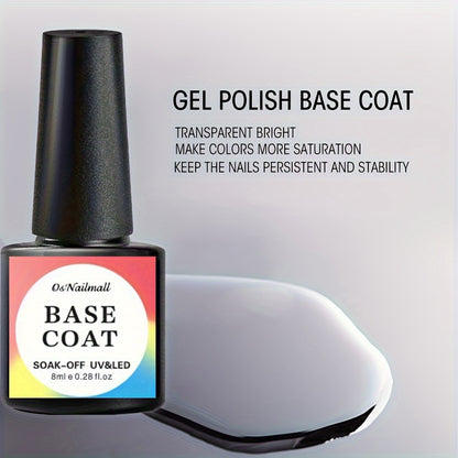 2pcs/3pcs Glossy and Matte Top Coat and Base Coat – Long-Lasting Shiny Gel Polish for Home and Salon Use