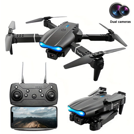 E99 Foldable RC Drone with Dual Camera - Affordable UAV for Beginners, Indoor and Outdoor Use, Ideal Halloween and Christmas Gift