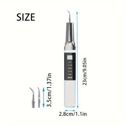 Rechargeable Electric Tooth Cleaner - 5 Speed Modes, USB Charging, Mirror and 2 Interchangeable Cleaning Tools with LED Light for Stain and Tartar Removal