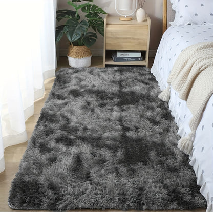 1pc Soft Plush Area Rug - Non-Slip Fuzzy Shaggy Bedside Carpet, Tie-Dyed Living Room Rug, Pet Friendly, Bedroom and Home Decor