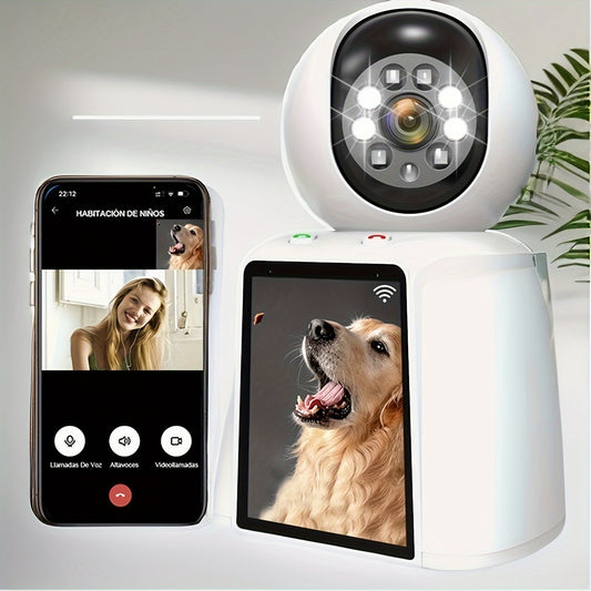 Xparkin ProCare 3MP HD WiFi Pet Camera - 3-Inch Screen, Two-Way Talking, Colorful Night Vision, AI Detection - Wireless Smart Cam for Indoor Home Security, Pet and  Elderly Monitoring