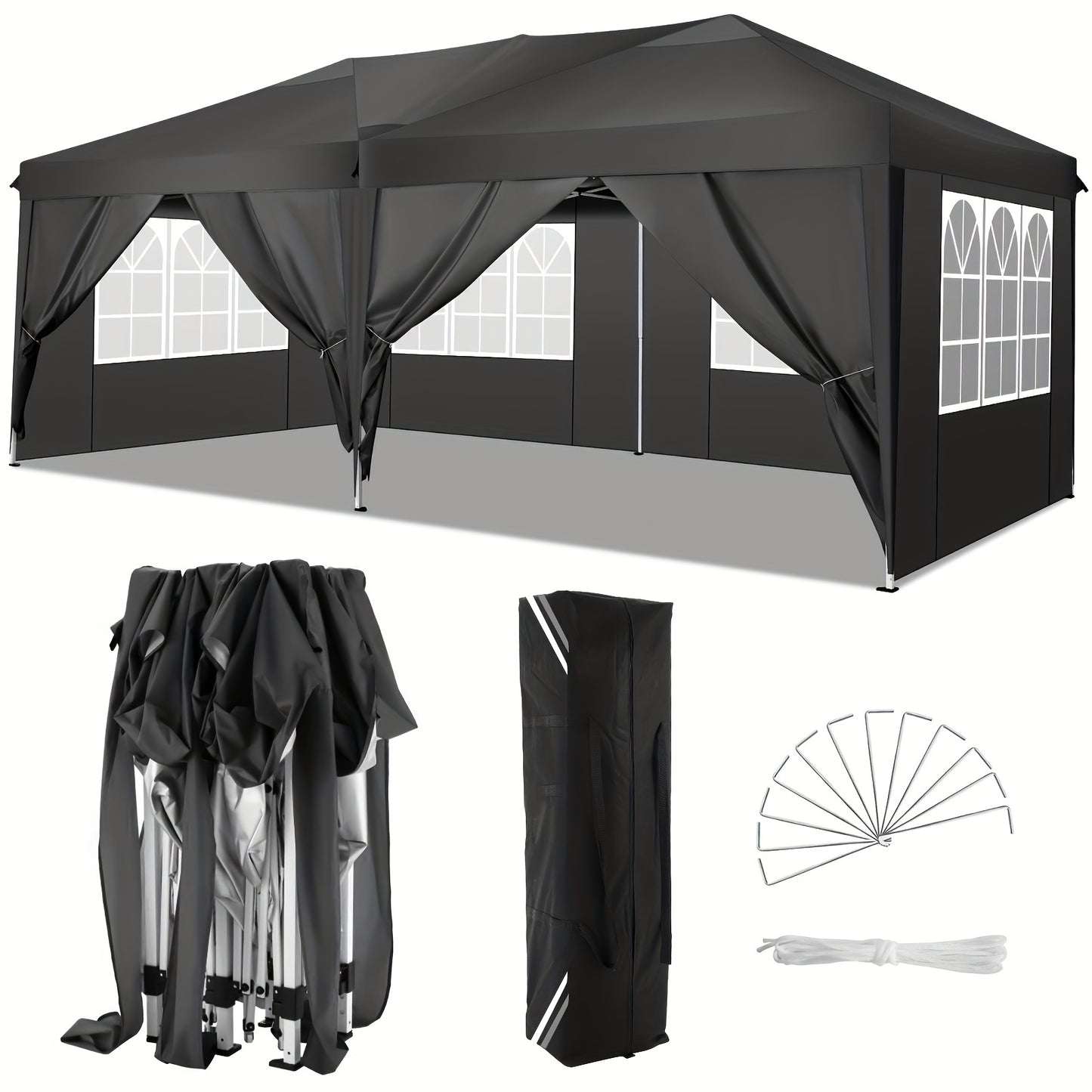 10x20 FT Pop-Up Canopy – Portable, UV Resistant, Waterproof – Ideal for Outdoor Events, Patio, and Parties