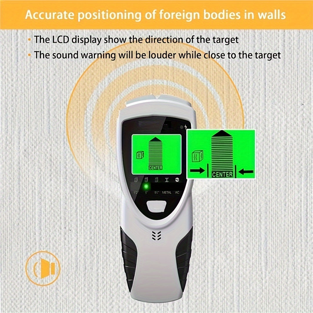 5 in 1 SHAWTY ProFinder Wall Scanner - Electronic Stud Detector with LCD Display, Audio Alarm, and Accurate Beam Finders for Wood, Metal, and AC Wire Detection