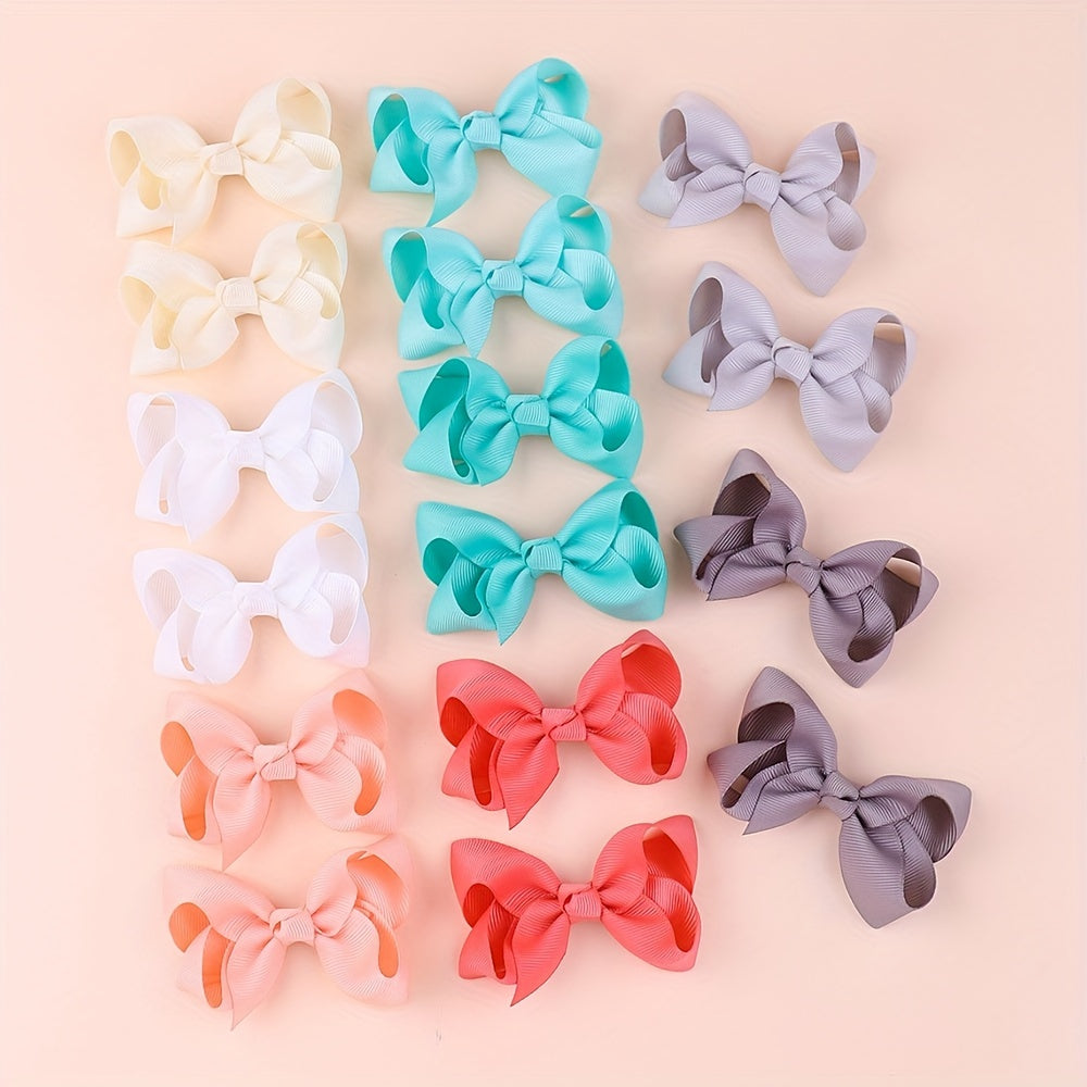 30pcs Random Color Bow Hair Clips – Holiday Party Baby Girls Ponytail Clips – Travel Style Hair Accessories – Ideal for Gifts