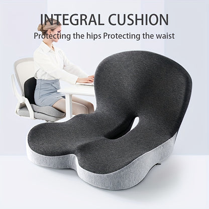 1pc Premium Memory Foam Backrest Cushion - Ergonomic Support, Soft and Breathable Cover, Ideal for Office, Car and Home - Removable, Washable, Durable