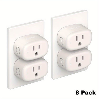 Nooie NSP01 WiFi Smart Plug 4/8/16pcs Set - Voice Control, Timer, Child Safety Lock, Compatible with Alexa & Google Home, 2.4G, 10Amp, Easy Setup, Space-Saving Design