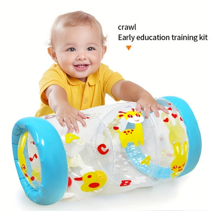 Funny Cute Animal Crawling Activity Roller - Toy with Rattle and Ball for Home and Travel Use