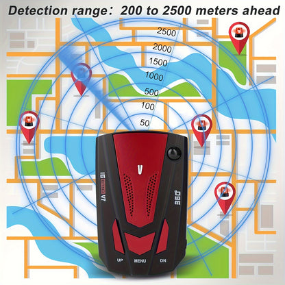 16-Band 360° Advanced Anti-GPS Camera LIDAR Detector - Car GPS Detector with Voice Alarm, Real-Time Threat Alerts, Enhanced Safety Features for Secure Driving