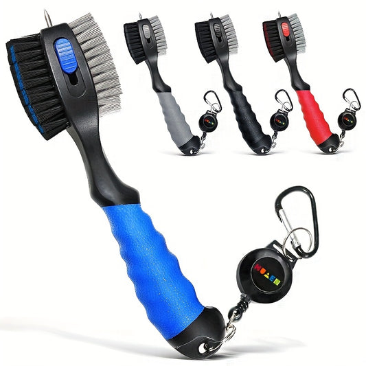 Magnetic Golf Club Cleaning Brush and Groove Cleaner with Keychain - Essential Golf Accessory