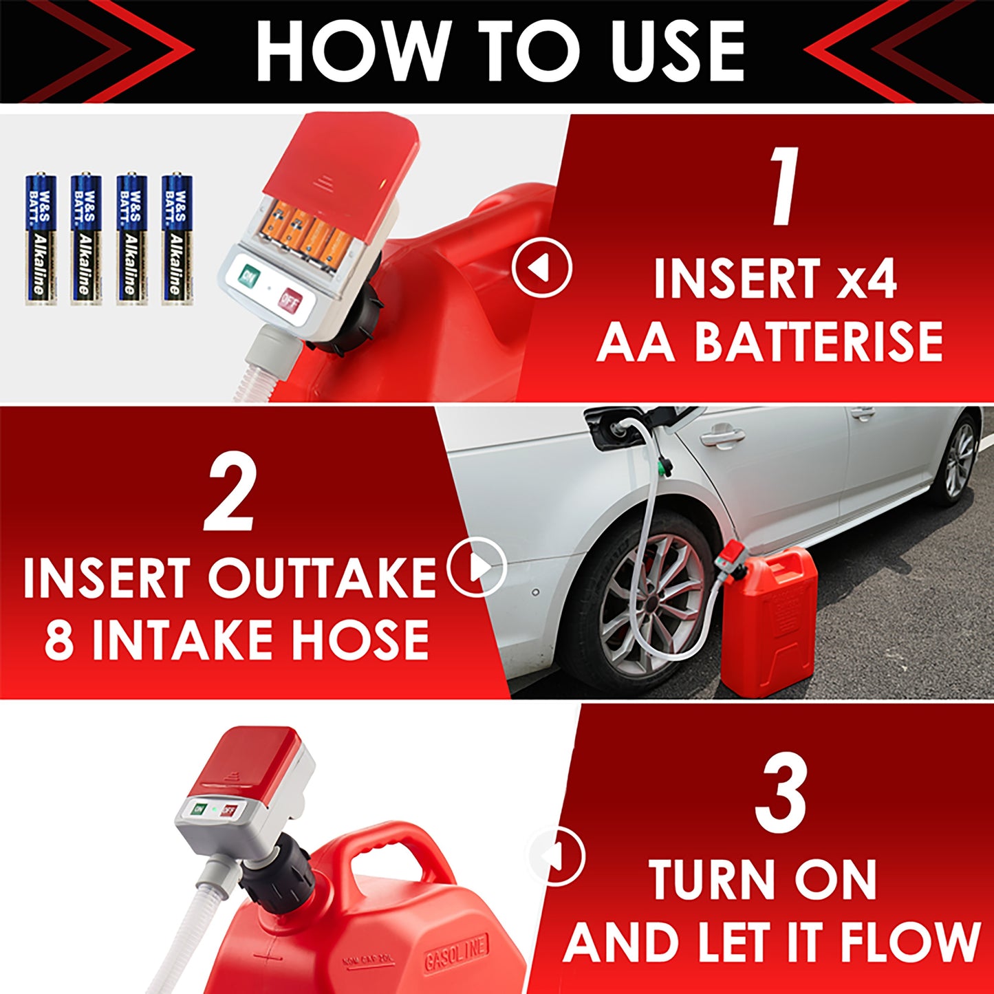 Battery-Powered Automotive Nozzle Fuel Pump – Compact and Portable Design for Easy Refueling