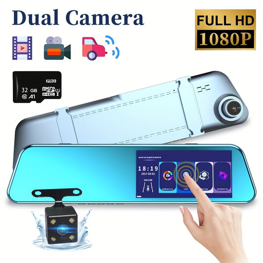 Dash Cam Front and Rear - 5.0 IPS 2.5D Touch Screen, 1080p with Night Vision, Car Camera DVR