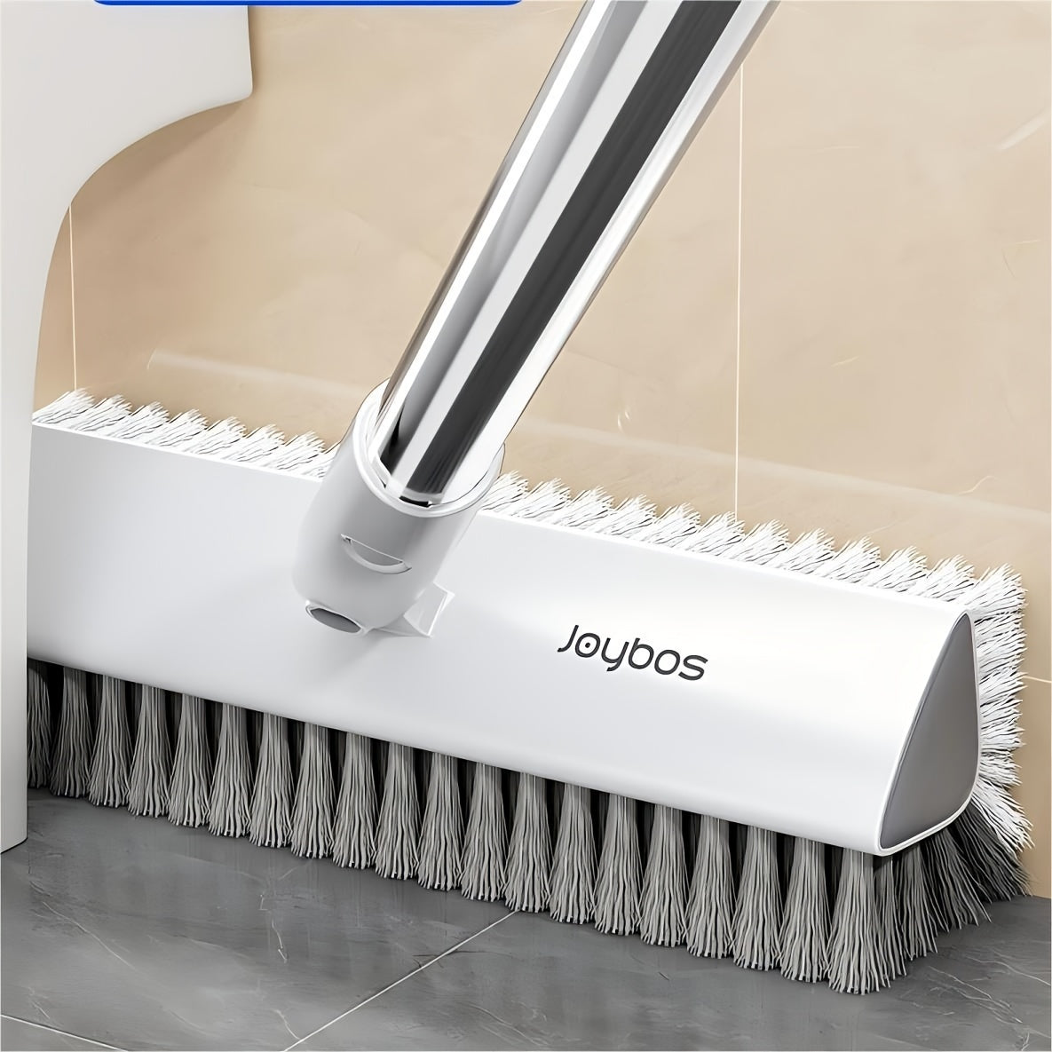 Multi-Surface Scrub Brush with Swivel Head - V-Shaped Dual-Sided Adjustable Handle for Floor, Shower, Carpet, and Wall Cleaning - Medium Firmness, Non-Electric