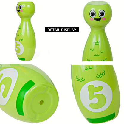 10-Bottle Bowling Toy Set with Cartoon Expressions - Includes 2 Balls and Durable Gift Box, Exquisite Pad Printing, Ideal for Halloween and Christmas Gifts