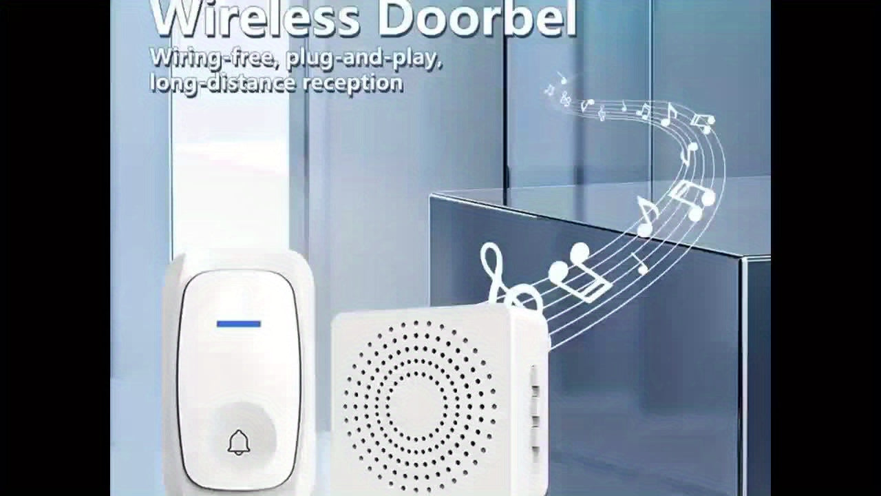 Wireless Doorbell with 38 Smart Tones – Outdoor Electronic Doorbell, USB Rechargeable, Remote Control, Elderly Alarm, and Wireless Calling