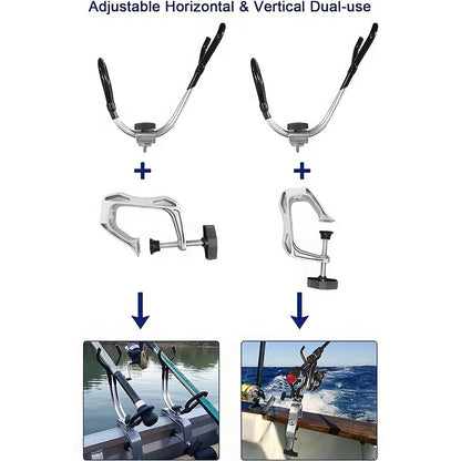 Universal Boat Fishing Rod Holder – 360° Adjustable, Secure Clamp-On Design for Dock, Pontoon and Canoe – Ideal Fishing Pole Support for Boating Adventures