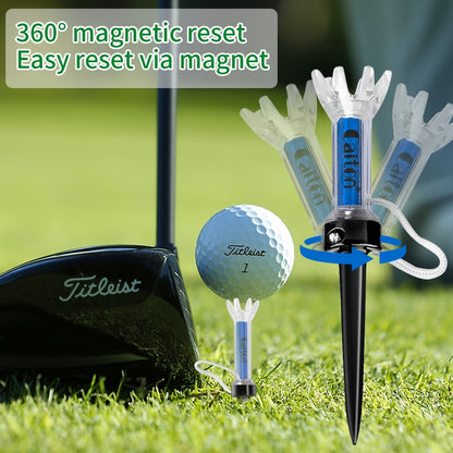 Caiton Magnetic Plastic Golf Tee Set - 360° Bounce, Two Sizes, 5Pcs Set to Improve Your Golf Game