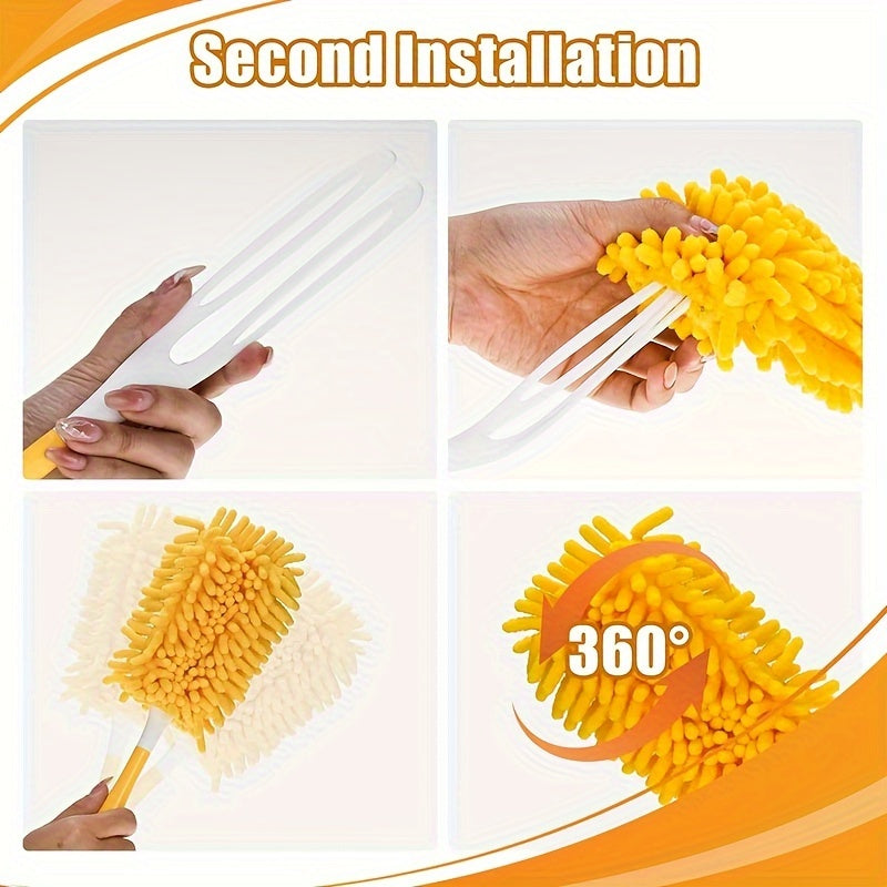 2/4pcs Reusable Duster Refills - Compatible with Hand Duster - 360 Heavy Duty Microfiber Ceiling Fan Duster for Extended Handle