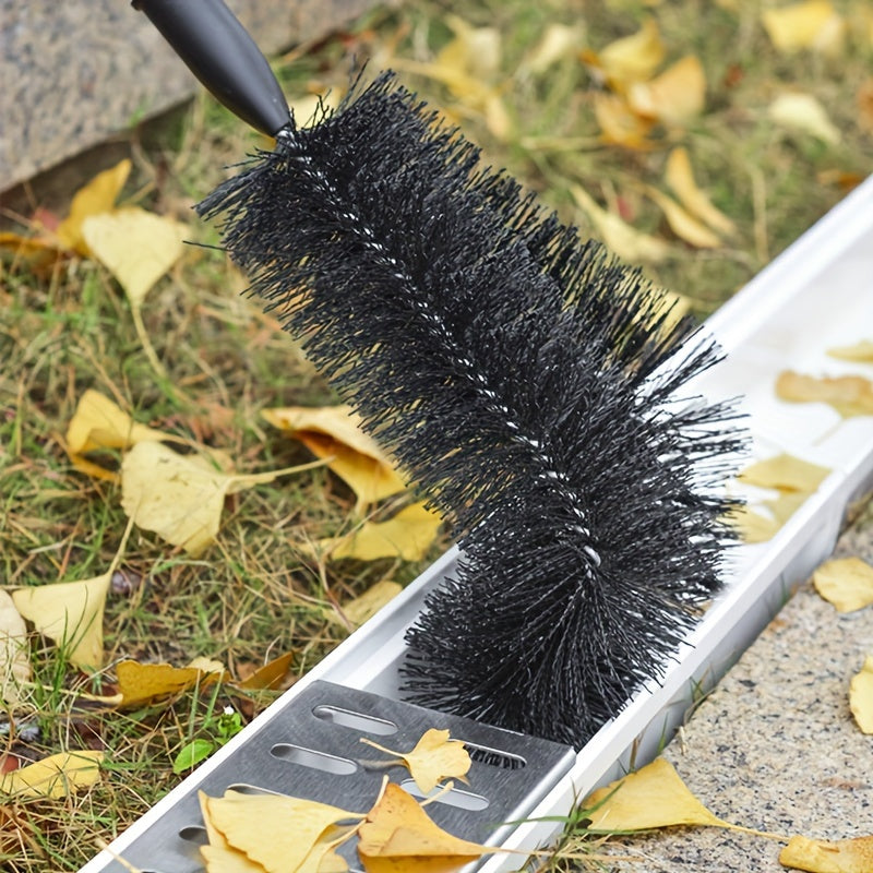 7.48ft Extendable Gutter Cleaning Tool Set – 7 Section No-Ladder Ground Reach for Easy Leaf and Debris Removal with Durable Aluminum Alloy Tubes and Brush Head