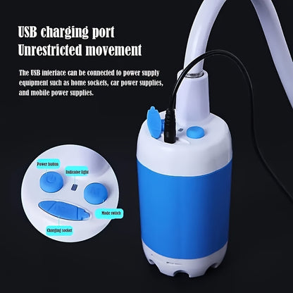 Portable USB Watering Device - Adjustable Pressure for Outdoor Bathing, Car Cleaning and Plant Watering