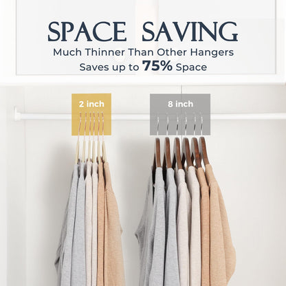 20/30/60 Pack Velvet Hangers - Premium Non-Slip Felt Hangers with Sturdy Black/White Finish - Heavy Duty Coat and Suit Hangers with Space-Saving 360° Rotating Rose Gold/Galvanized Metal Hook