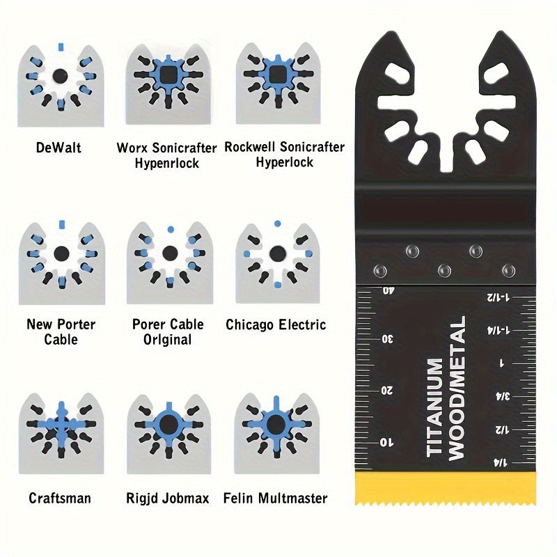 18PCS Titanium Multi Tool Blades - Universal Quick Release Oscillating Saw Blades for Metal, Wood, Plastic and Nails, Compatible with Milwaukee, Ryobi and Dewalt