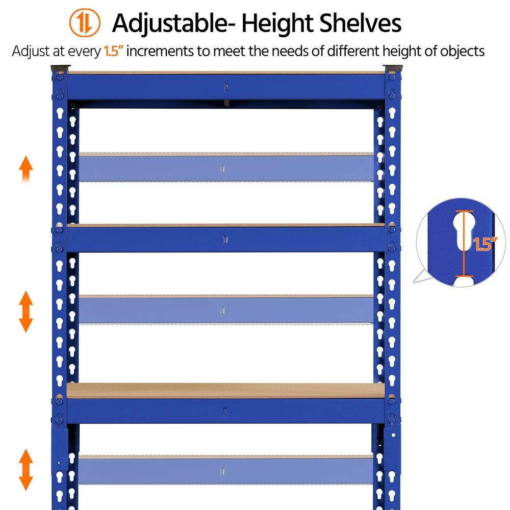 Costoffs 5-Tier Boltless Utility Shelves – 60in Multi-Tier Storage Rack for Warehouse, Store, and Home Organization