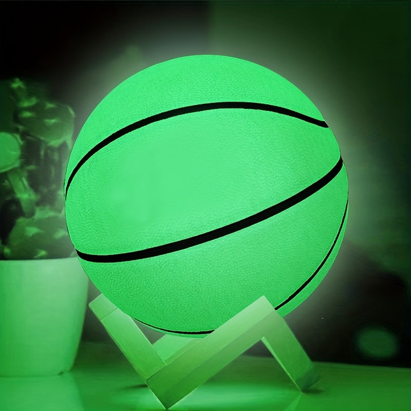 Glow-in-the-Dark Basketball Size 7 - PU Leather Indoor/Outdoor Ball with Superior Grip and Bounce, Ideal for Men and Women, Nighttime Play Gift