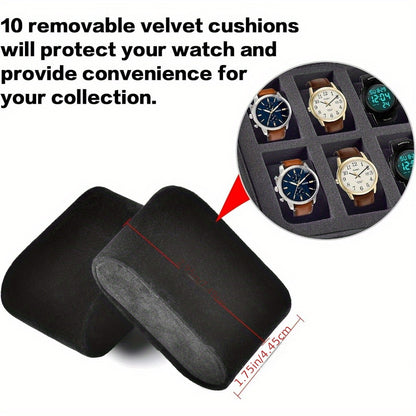 10 Slot Watch Display Holder and Storage Roll - Ideal for Men and Women's Wristwatches, Watch Bands, Cufflinks, Jewelry (Bag Only)