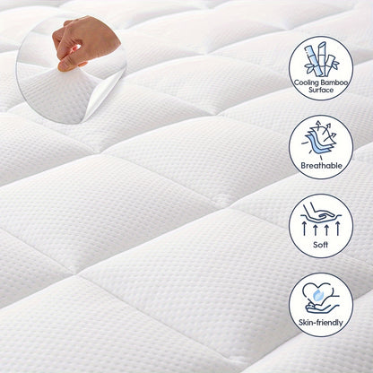 3 Inch Luxury Mattress Topper – Dual Layer Cooling Gel Memory Foam, Soft Down Alternative Pillowtop, Breathable Bamboo Cover for Pressure Relief and Ultimate Comfort